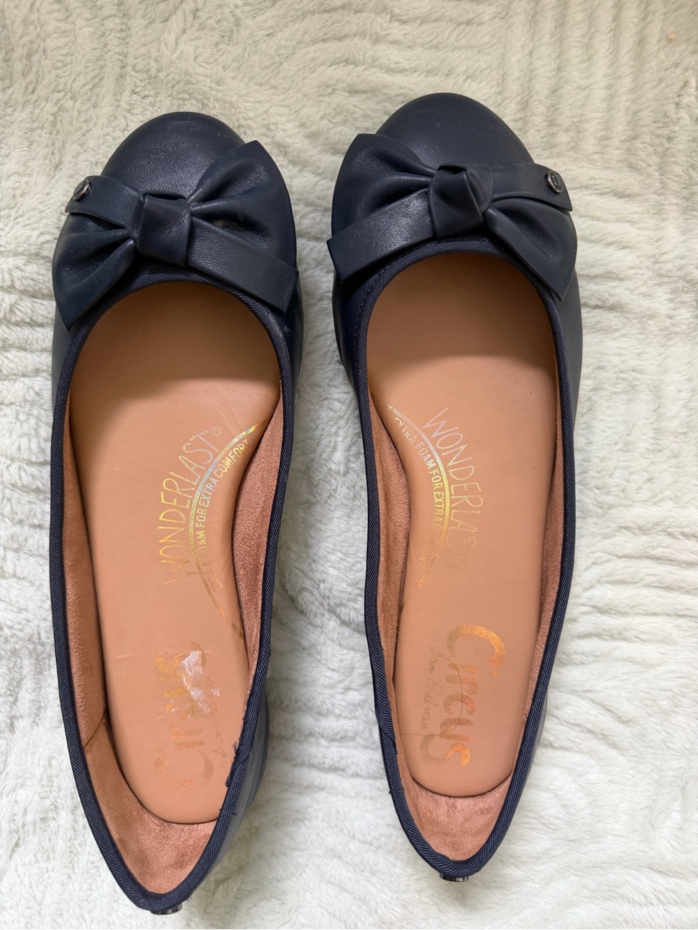 Circus by Sam Edelman Navy Bow Slip-On Flats